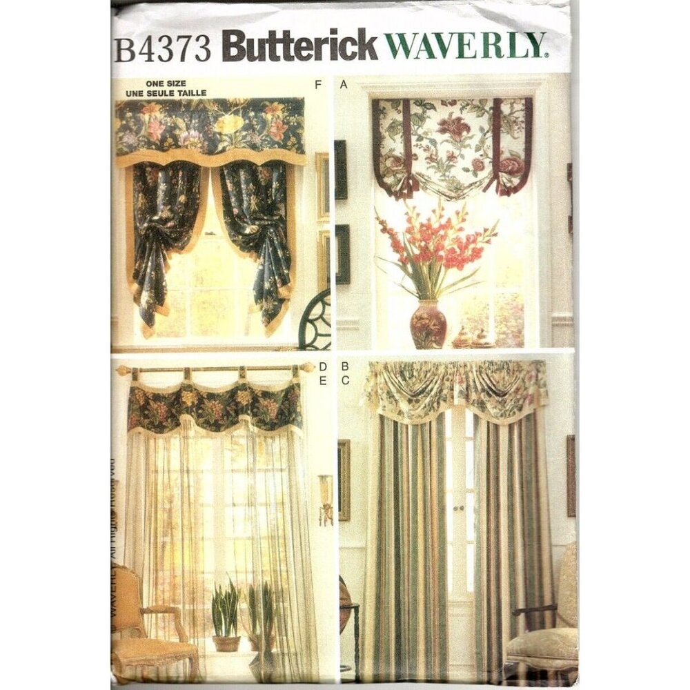 Butterick B4373 Home Decorating Waverly Window Treatments UNCUT Sewing Pattern